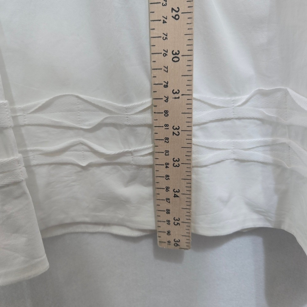 Frances Valentine Dress Size 4 White Pintuck Pleated Fit Flare Cotton #1059 - Picture 9 of 9